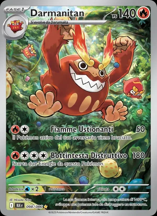 Darmanitan — Luce Nera 98 Italian Pokémon card