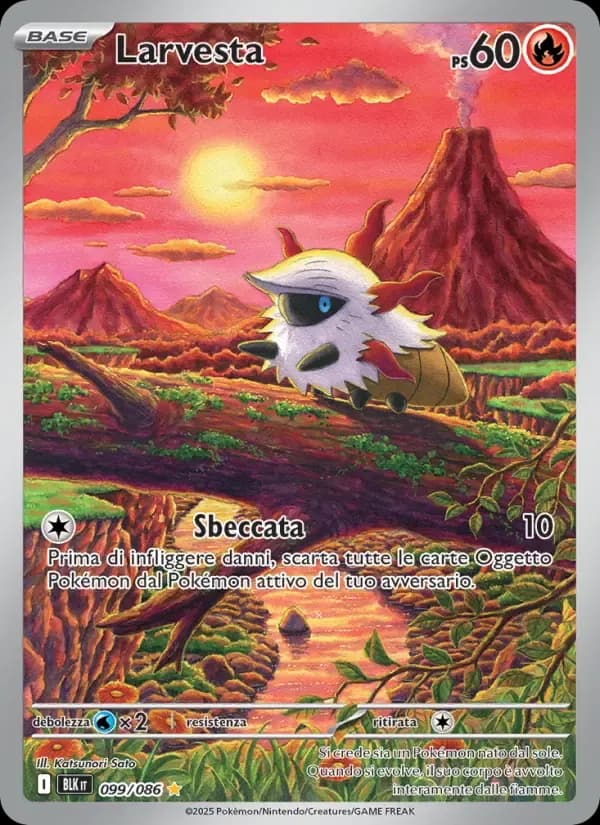 Larvesta — Luce Nera 99 Italian Pokémon card