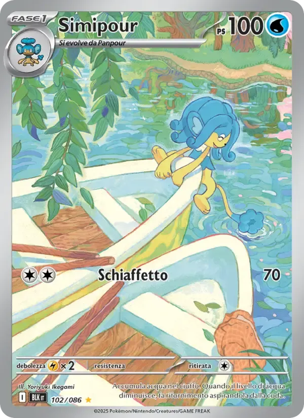 Simipour — Luce Nera 102 Italian Pokémon card