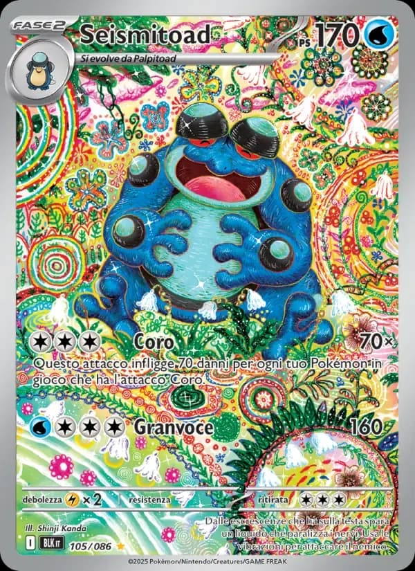 Seismitoad — Luce Nera 105 Italian Pokémon card