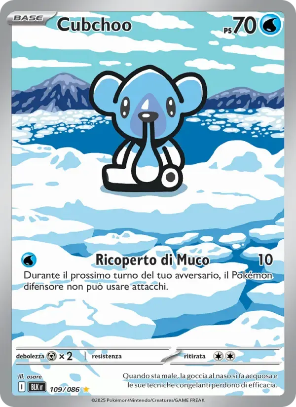 Cubchoo — Luce Nera 109 Italian Pokémon card