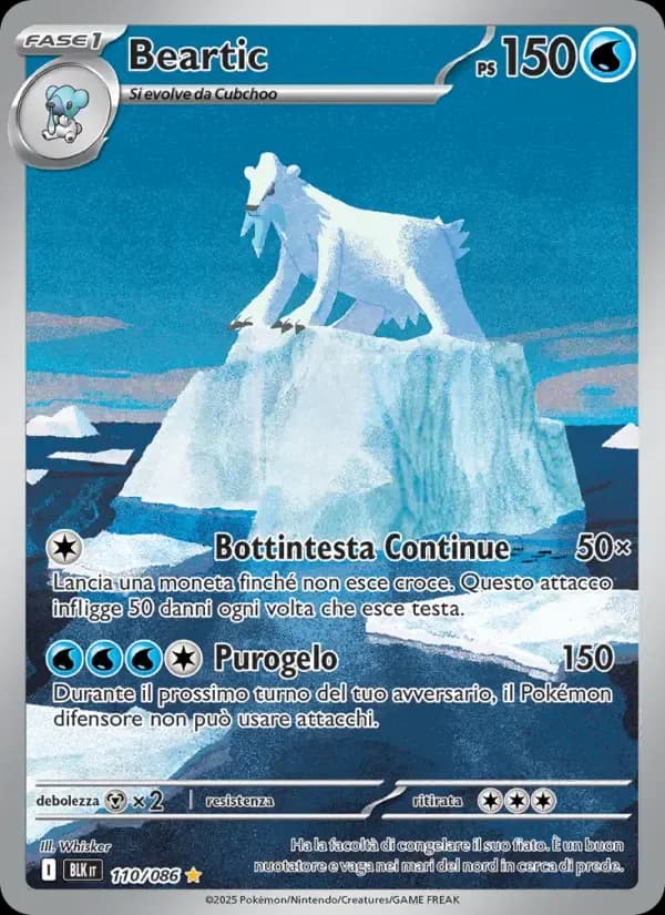 Beartic — Luce Nera 110 Italian Pokémon card