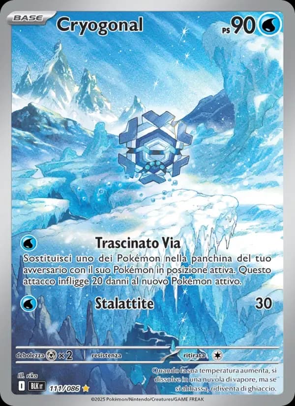 Cryogonal — Luce Nera 111 Italian Pokémon card
