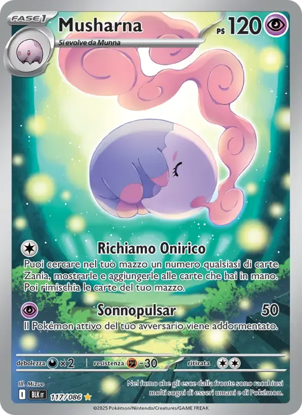 Musharna — Luce Nera 117 Italian Pokémon card