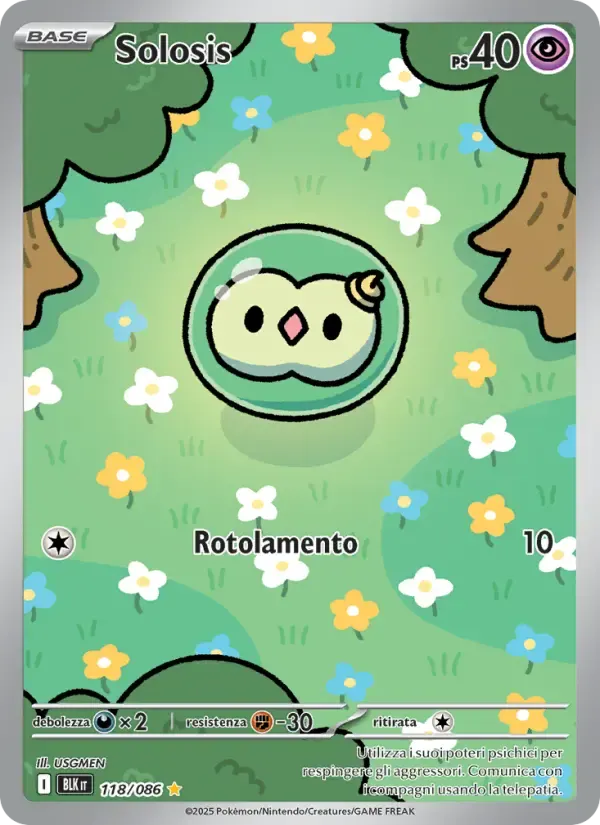 Solosis — Luce Nera 118 Italian Pokémon card