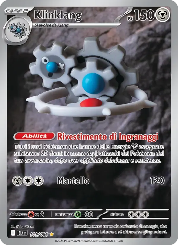 Klinklang — Luce Nera 141 Italian Pokémon card