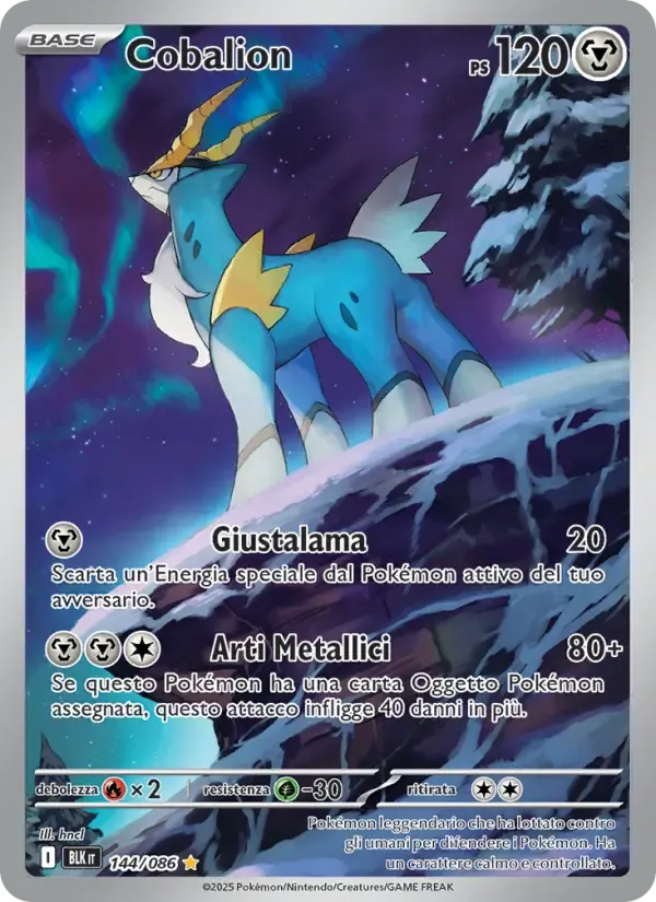 Cobalion — Luce Nera 144 Italian Pokémon card