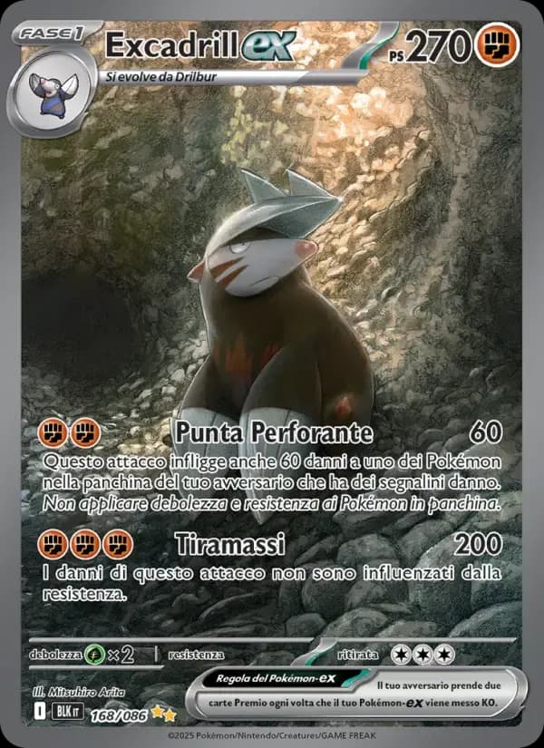 Excadrill-ex — Luce Nera 168 Italian Pokémon card