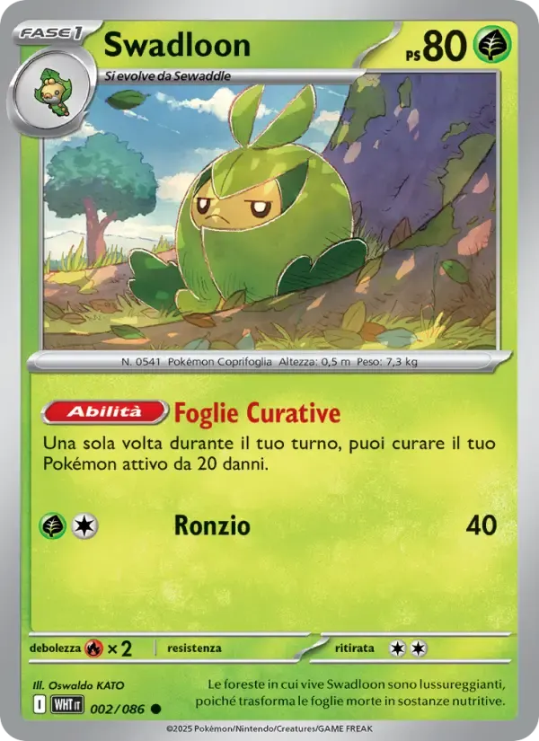 Swadloon — Fuoco Bianco 2 Italian Pokémon card