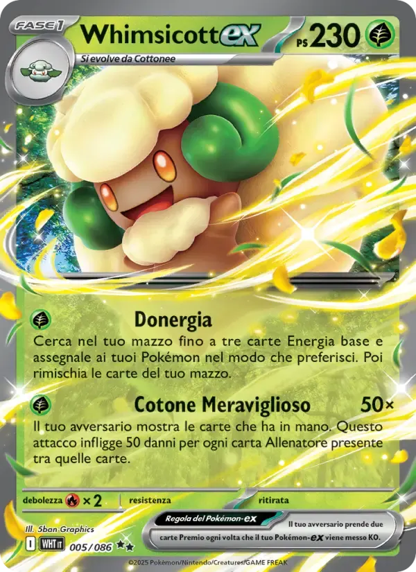 Whimsicott-ex — Fuoco Bianco 5 Italian Pokémon card