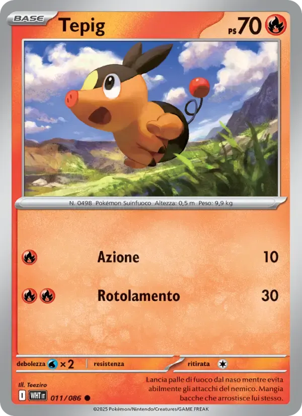 Tepig — Fuoco Bianco 11 Italian Pokémon card