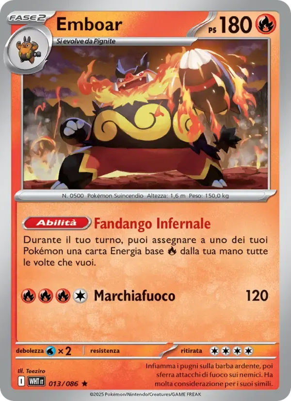 Emboar — Fuoco Bianco 13 Italian Pokémon card
