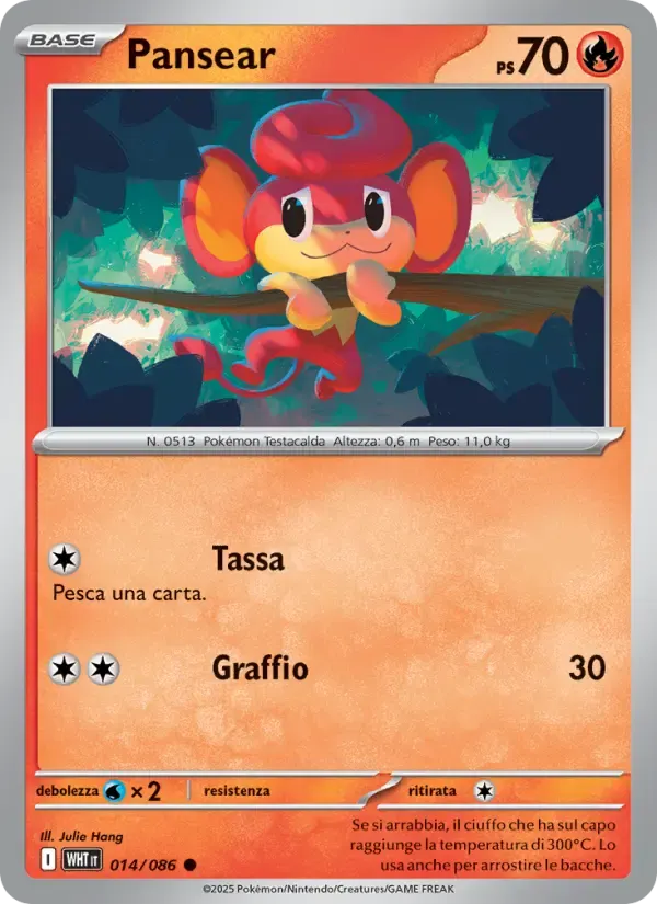 Pansear — Fuoco Bianco 14 Italian Pokémon card