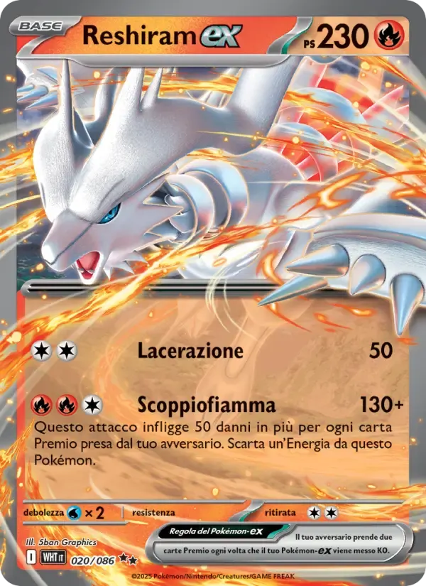 Reshiram-ex — Fuoco Bianco 20 Italian Pokémon card
