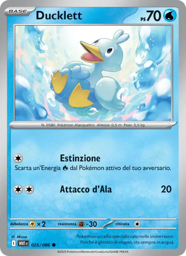 Ducklett — Fuoco Bianco 25 Italian Pokémon card