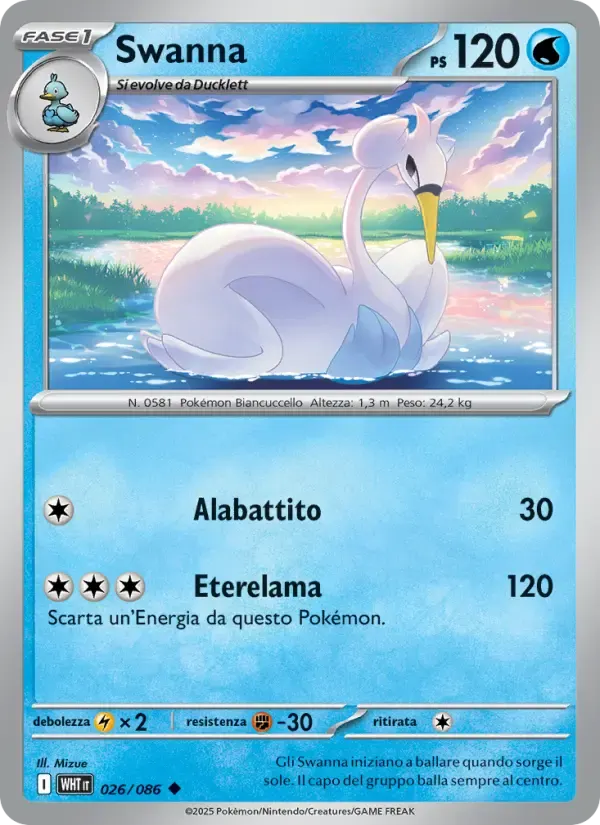 Swanna — Fuoco Bianco 26 Italian Pokémon card