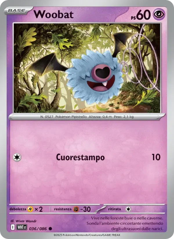 Woobat — Fuoco Bianco 36 Italian Pokémon card