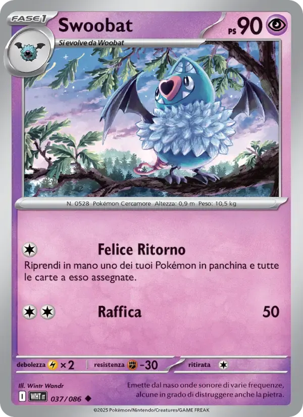 Swoobat — Fuoco Bianco 37 Italian Pokémon card