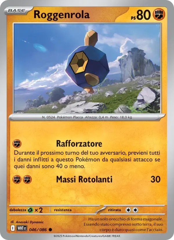 Roggenrola — Fuoco Bianco 46 Italian Pokémon card