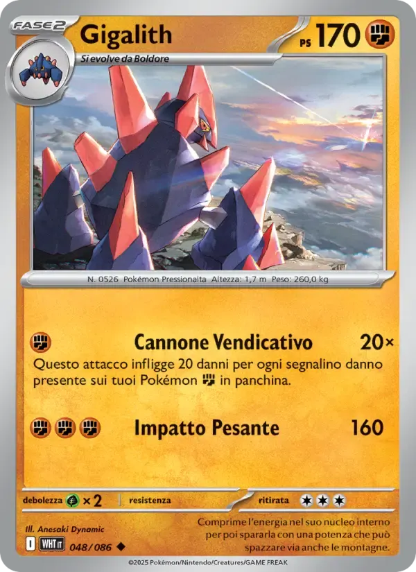 Gigalith — Fuoco Bianco 48 Italian Pokémon card