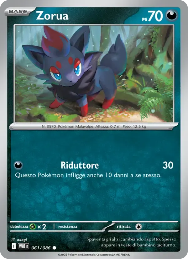 Zorua — Fuoco Bianco 61 Italian Pokémon card