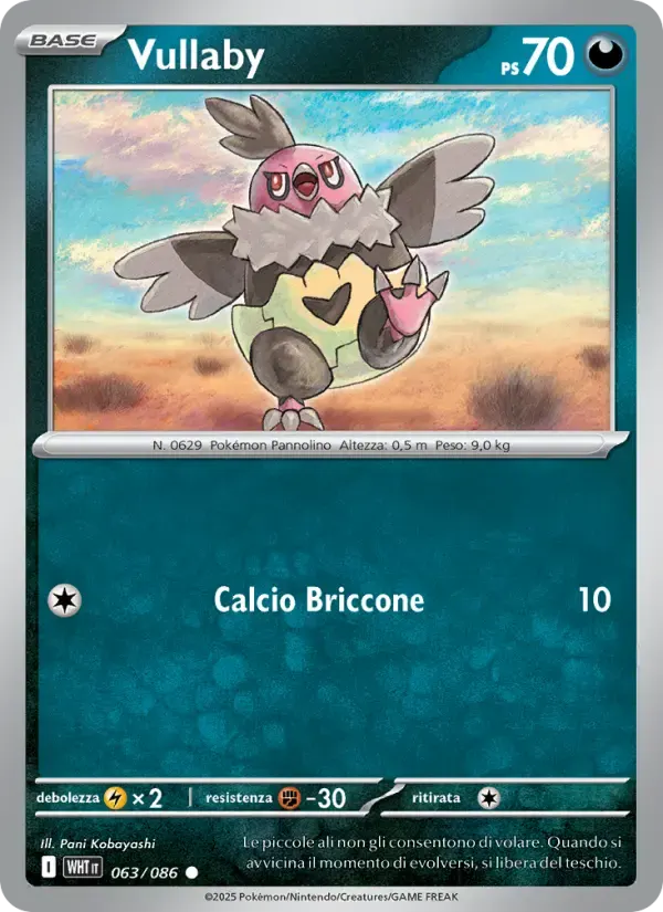 Vullaby — Fuoco Bianco 63 Italian Pokémon card