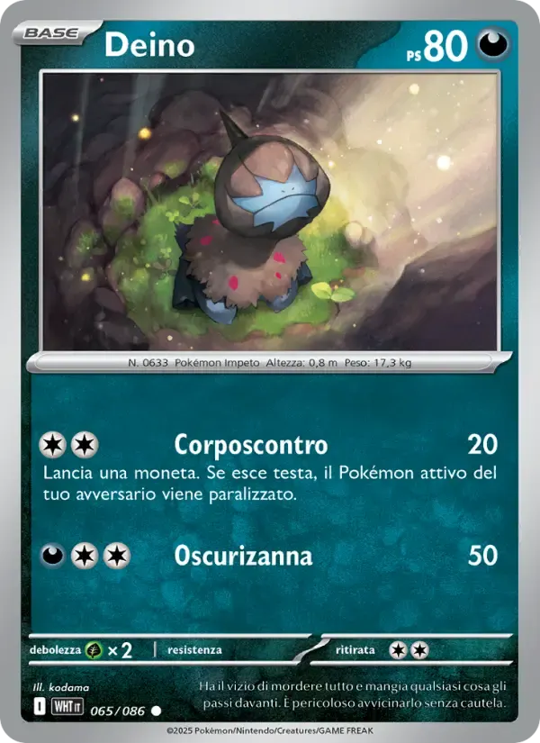 Deino — Fuoco Bianco 65 Italian Pokémon card