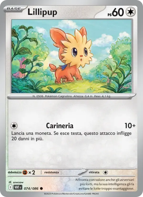 Lillipup — Fuoco Bianco 74 Italian Pokémon card