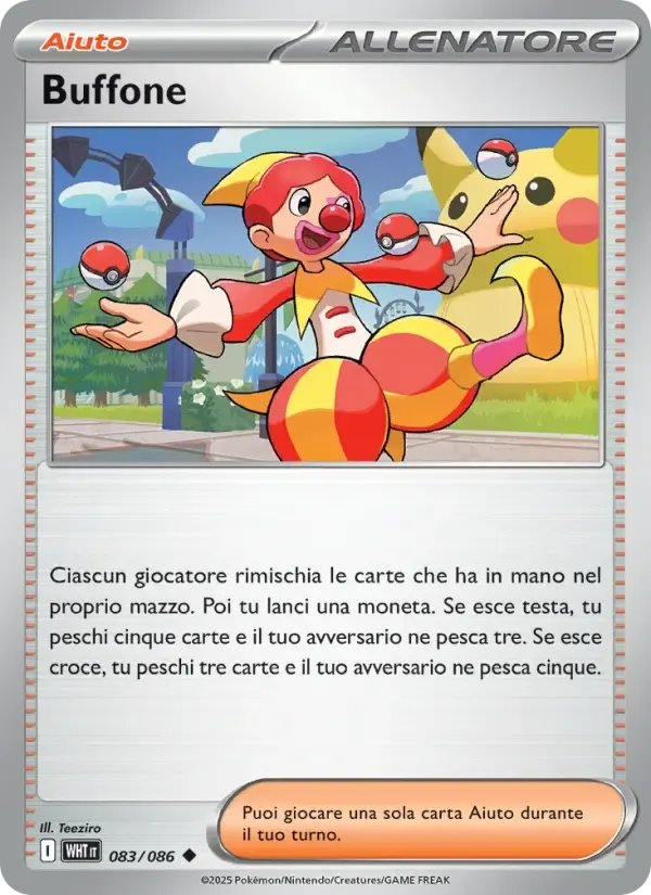 Buffone — Fuoco Bianco 83 Italian Pokémon card