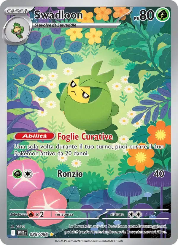 Swadloon — Fuoco Bianco 88 Italian Pokémon card