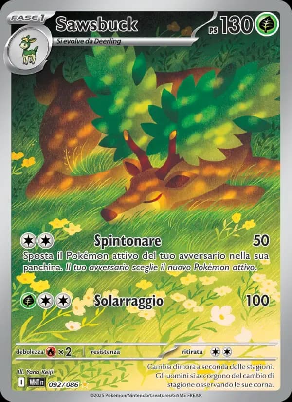 Sawsbuck — Fuoco Bianco 92 Italian Pokémon card
