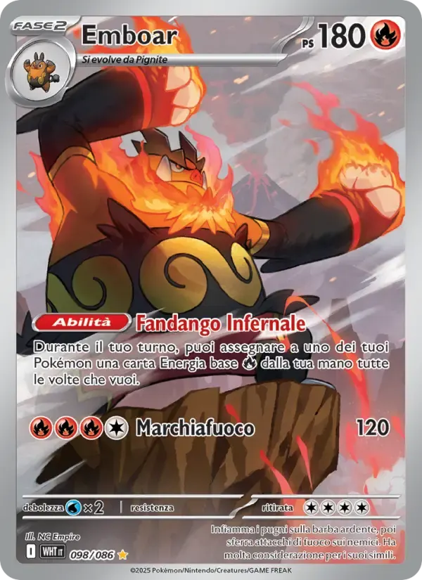 Emboar — Fuoco Bianco 98 Italian Pokémon card