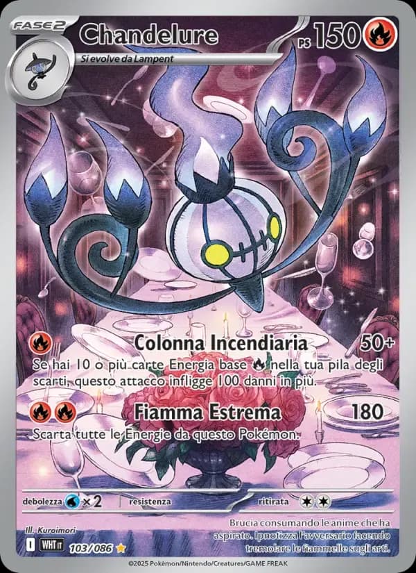 Chandelure — Fuoco Bianco 103 Italian Pokémon card