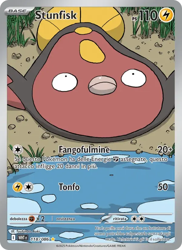 Stunfisk — Fuoco Bianco 118 Italian Pokémon card
