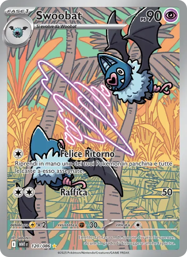 Swoobat — Fuoco Bianco 120 Italian Pokémon card