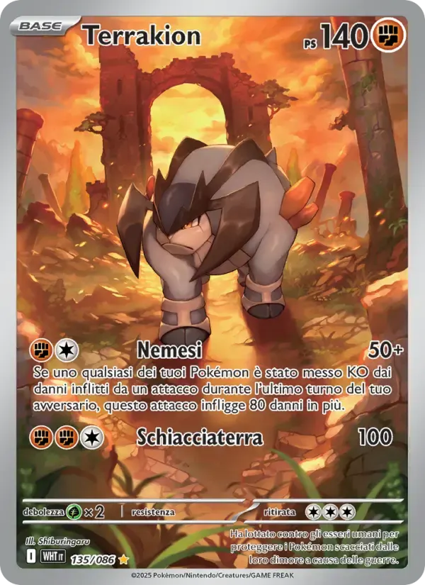 Terrakion — Fuoco Bianco 135 Italian Pokémon card