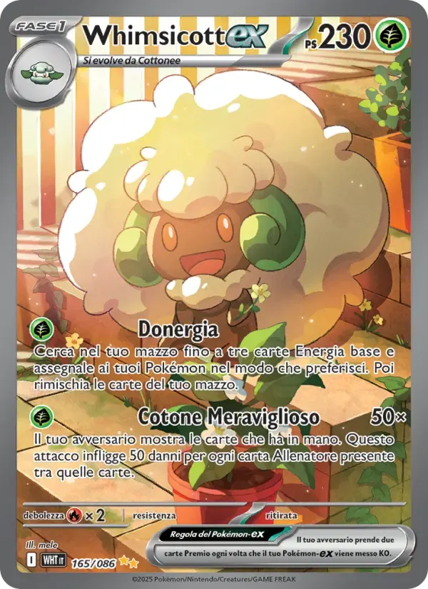 Whimsicott-ex — Fuoco Bianco 165 Italian Pokémon card