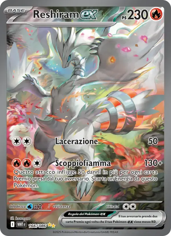 Reshiram-ex — Fuoco Bianco 166 Italian Pokémon card