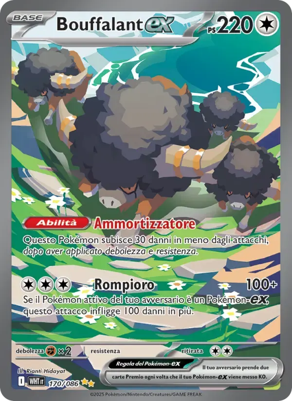 Bouffalant-ex — Fuoco Bianco 170 Italian Pokémon card