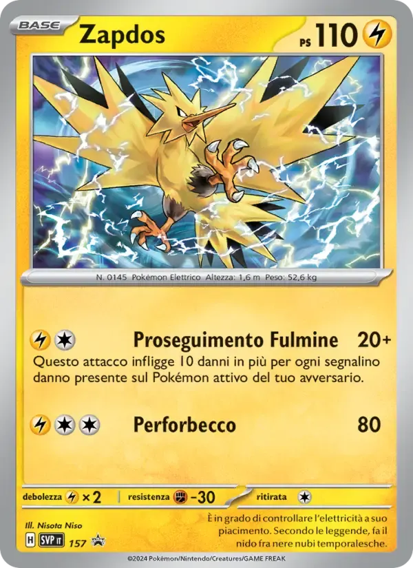 Zapdos — SVP Black Star Promos 157 Italian Pokémon card