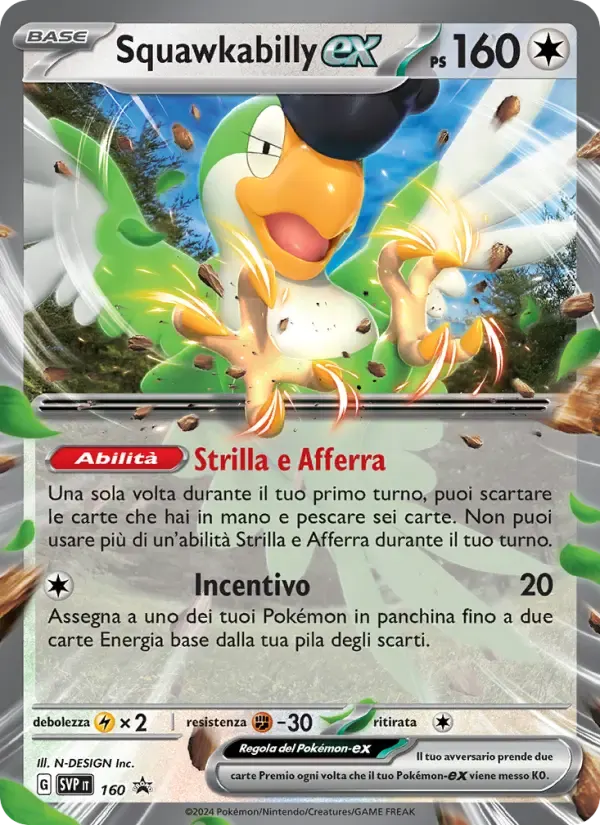 Squawkabilly-ex — SVP Black Star Promos 160 Italian Pokémon card