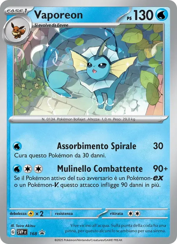 Vaporeon — SVP Black Star Promos 168 Italian Pokémon card