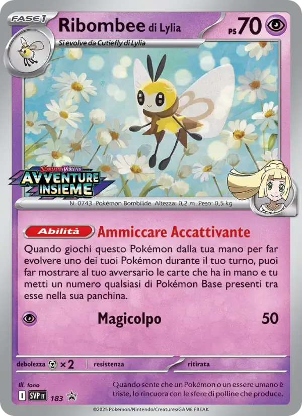 Ribombee di Lylia — SVP Black Star Promos 183 Italian Pokémon card
