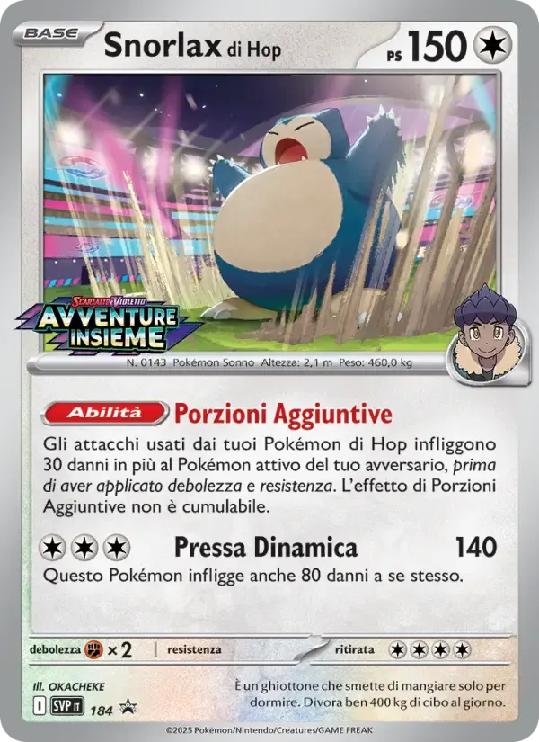 Snorlax di Hop — SVP Black Star Promos 184 Italian Pokémon card