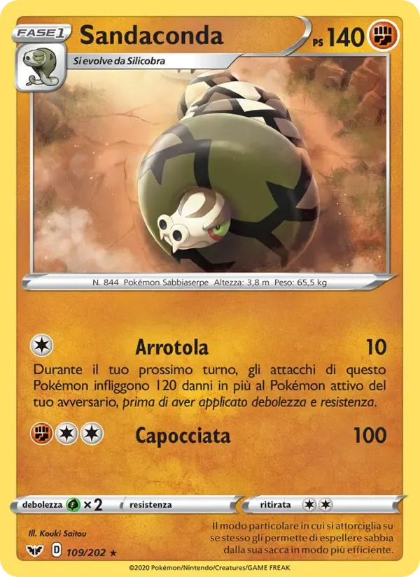 Sandaconda — Spada e Scudo 109 Italian Pokémon card