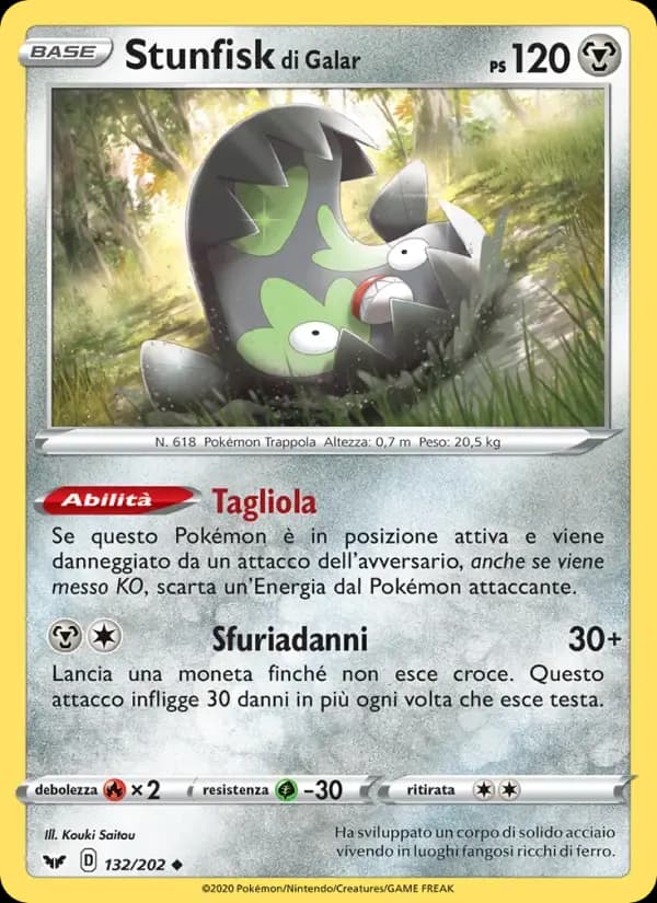 Stunfisk di Galar — Spada e Scudo 132 Italian Pokémon card