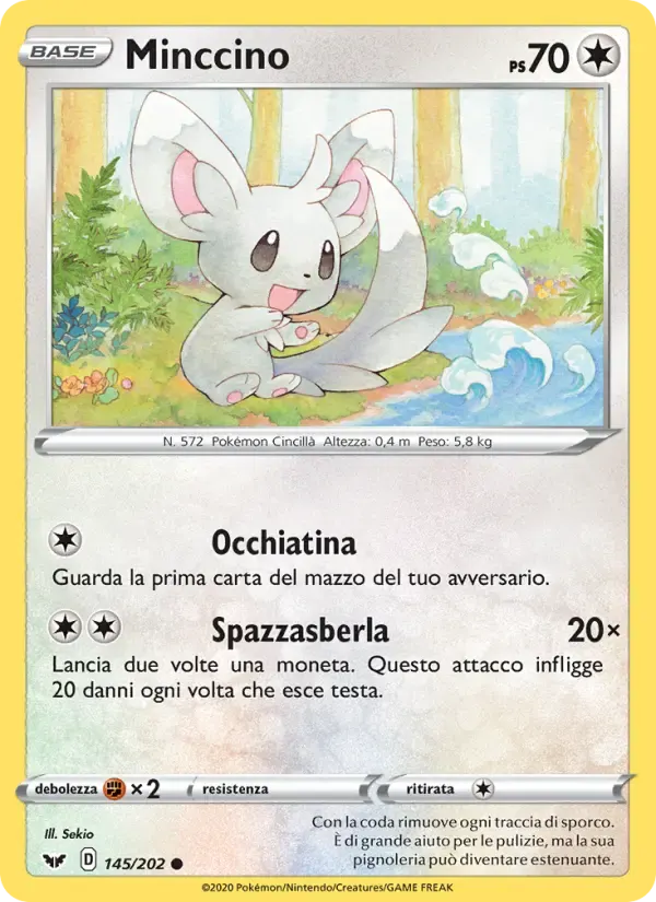 Minccino — Spada e Scudo 145 Italian Pokémon card