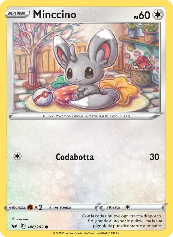 Minccino — Spada e Scudo 146 Italian Pokémon card