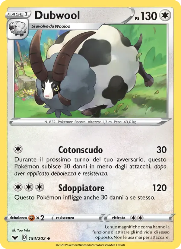 Dubwool — Spada e Scudo 154 Italian Pokémon card