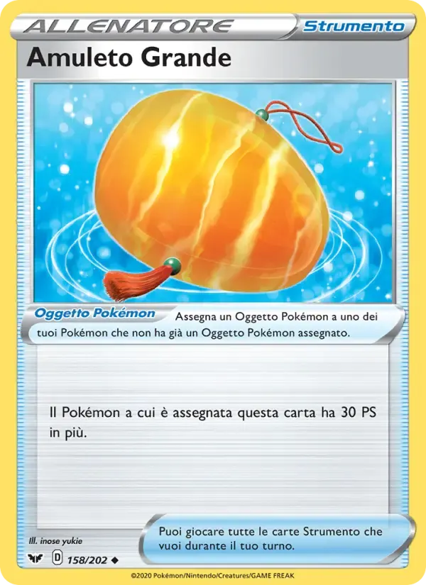 Amuleto Grande — Spada e Scudo 158 Italian Pokémon card